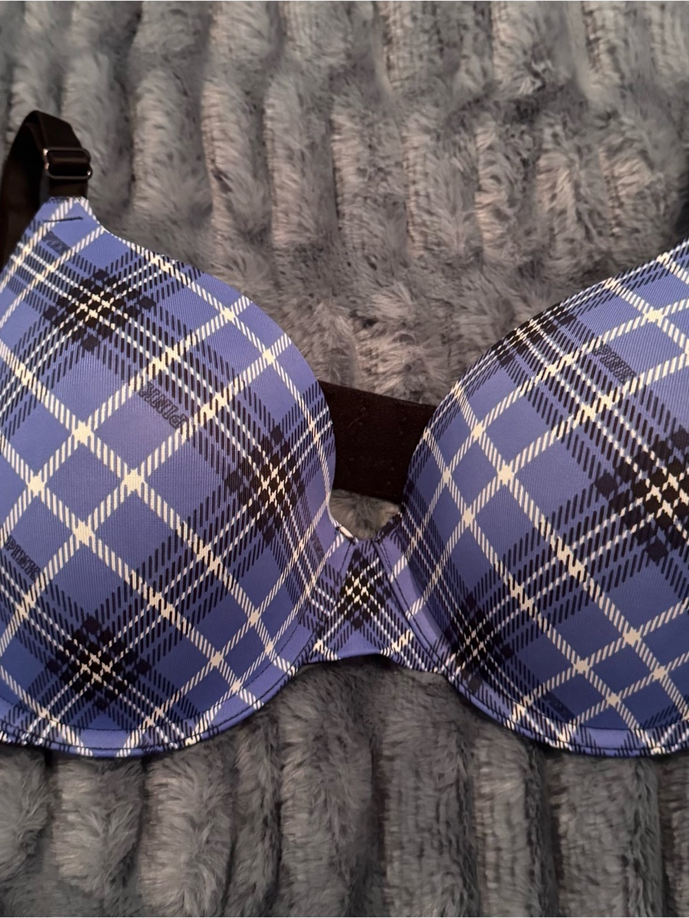 PINK Victoria's Secret Blue Plaid T-Shirt Bra